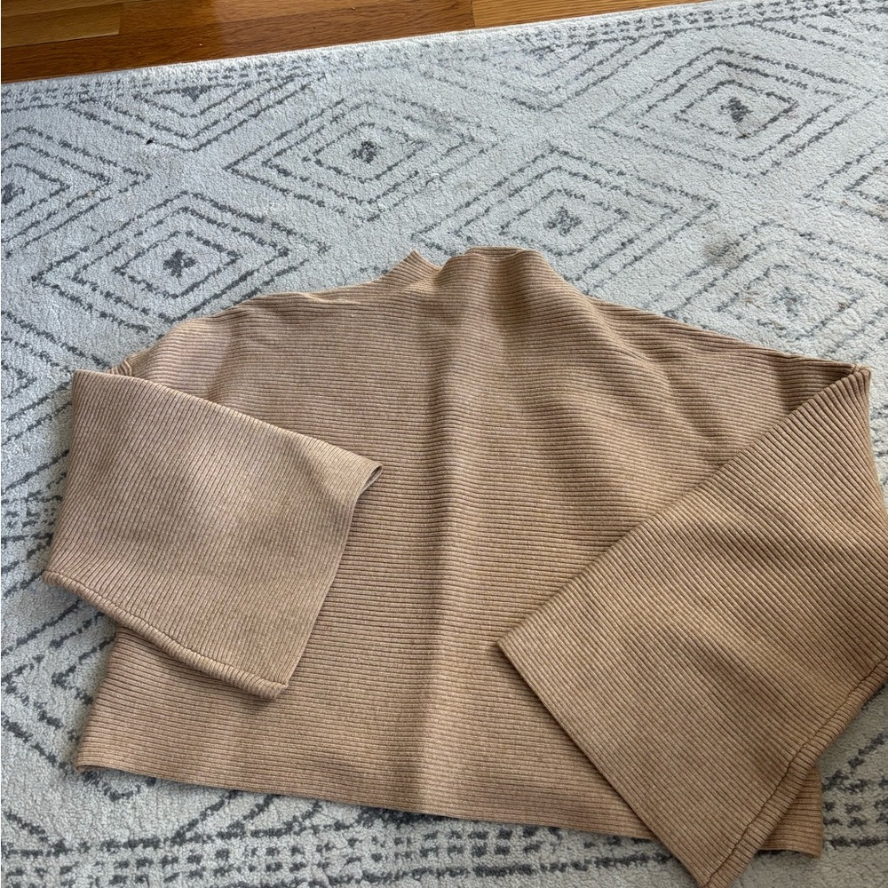 Modern Citizen Camel Ribbed Knit Top